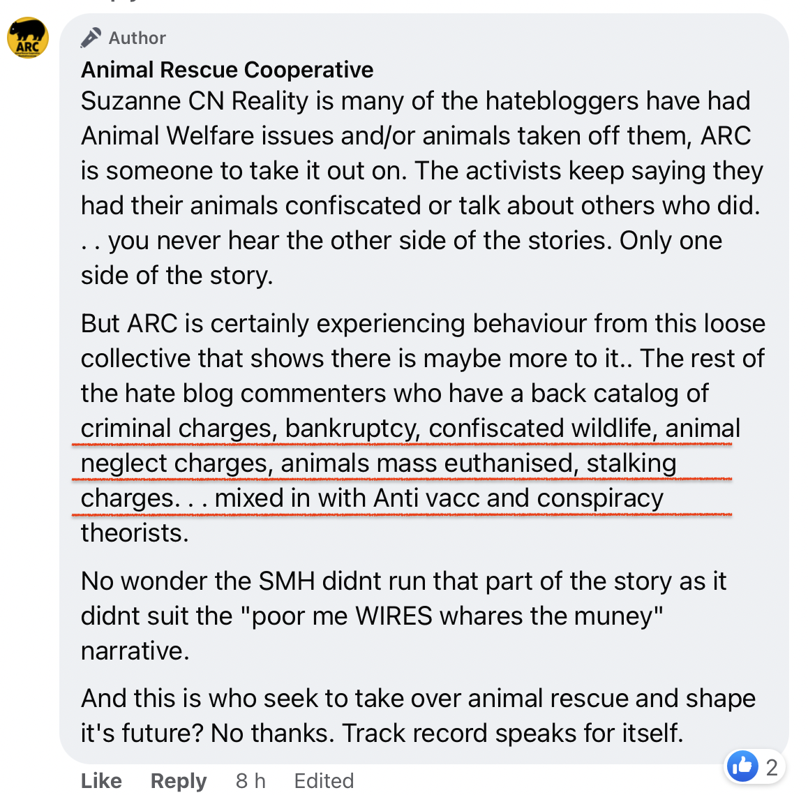 ARC Animal Rescue Cooperative engagement policy